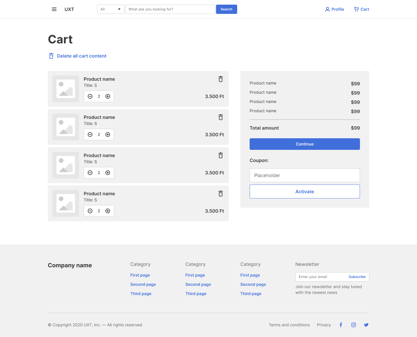 Drótváz Desktop - Cart
